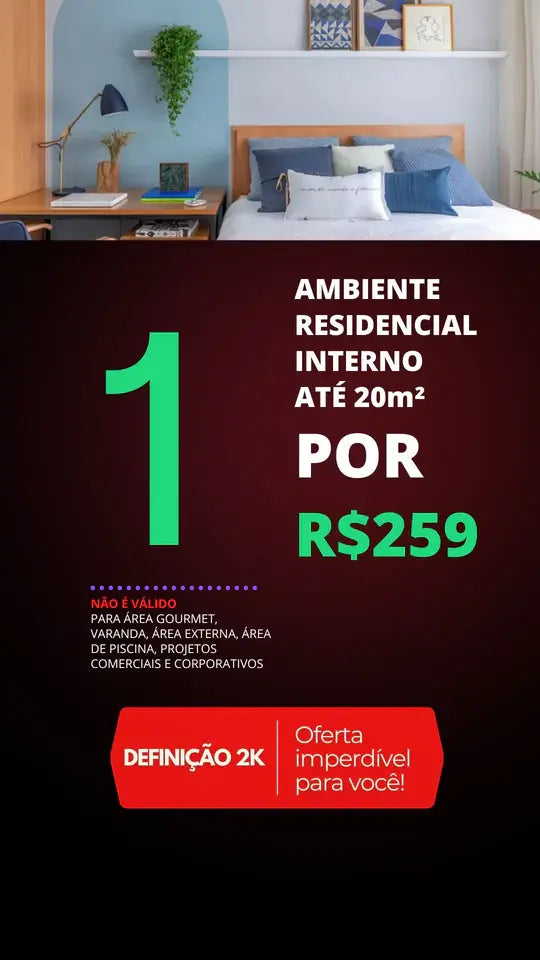 1 AMBIENTE RESIDENCIAL INTERNO R$259 - STARTER