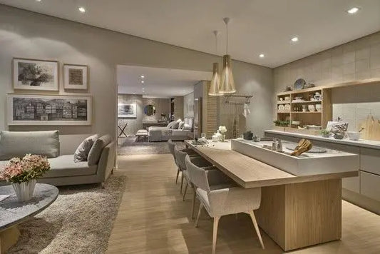 Cozinha + Sala de Jantar + Sala de Estar + Hall seu ambiente possui mais de 20m² ? fale com a gente no whatsapp